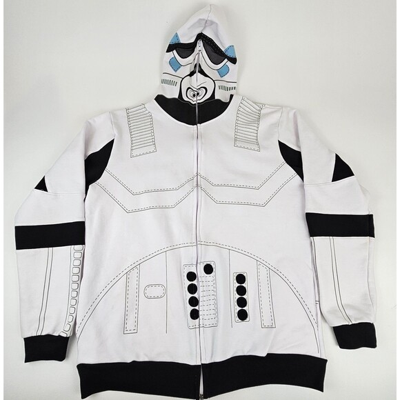 Star Wars Other - Star Wars Stormtrooper Costume Hoodie Men's XL Full Zip Helmet Hood White